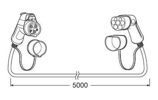 Charging cable 5PIN Type2 to Type1 32A 1ph (5m), Image 9
