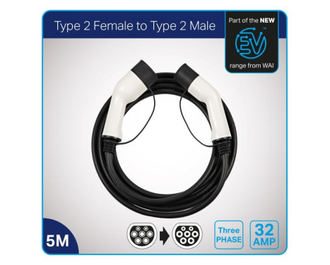 EV charging cable electric car Type 2 to Type 2 32A, Image 6