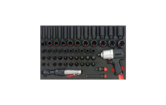 Force 1/2" Impact Socket and Wrench Set 57 Piece (EVA)