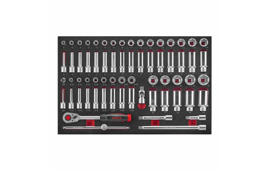 Force 1/2" Socket and Wrench Set 66 Pieces (EVA)