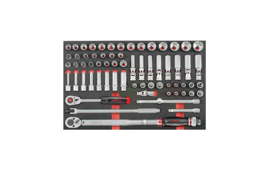 Force 1/2" Socket and Wrench Set 66 Pieces (EVA)