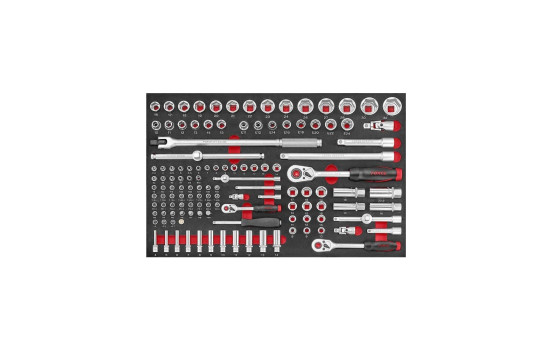 Force 1/4", 3/8" & 1/2" Socket and Wrench Set 128 Piece (EVA)