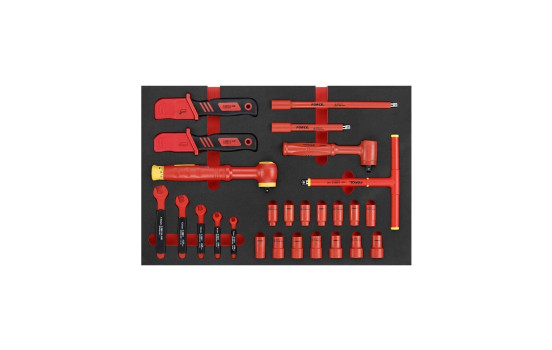 Force insulated socket and wrench set 26-piece (EVA)
