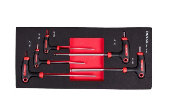 Rooks Allen key set with hex handle, 5-piece