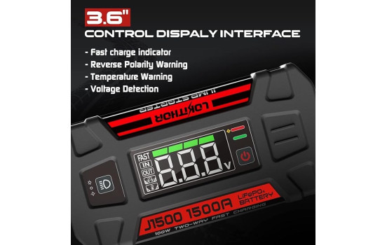 Lokithor J1500 1500A Lithium Jump Starter 12V, Image 5