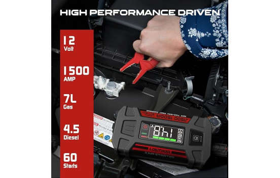 Lokithor J1500 1500A Lithium Jump Starter 12V, Image 2