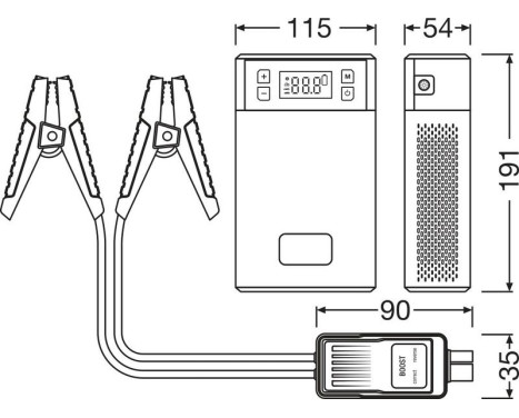 Osram 1000TI Jumpstarter/Powerbank with built-in tire pump, Image 12