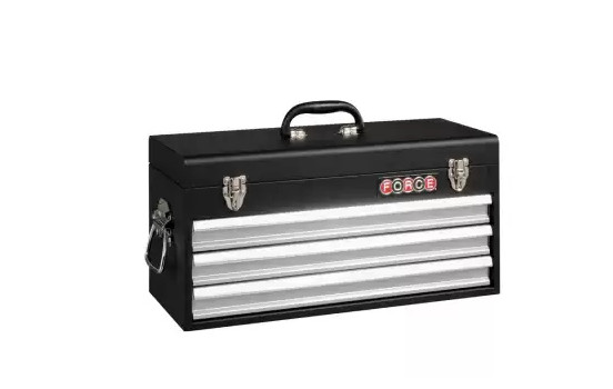 Force Black Tool Chest with 3 Drawers and Top Lid