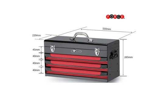 Wall cabinet with 3 drawers Red and Black (gloss lacquer), Image 3