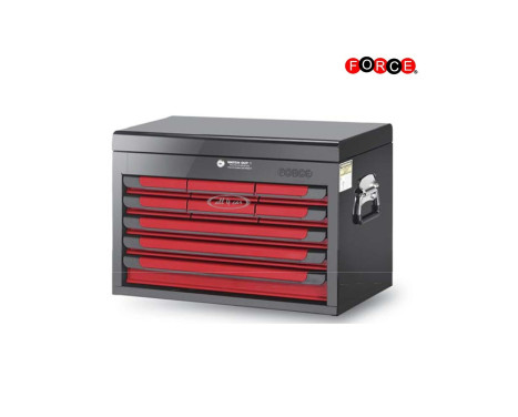 Wall cabinet with 9 drawers Red and Black (gloss lacquer)