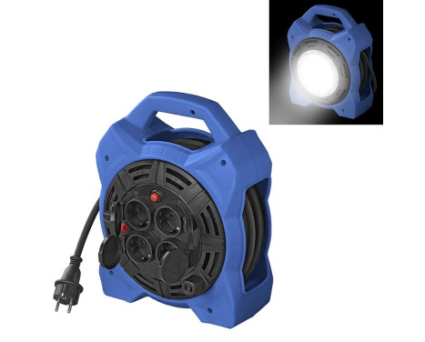 Schuko 4-way 15M cable reel with LED lighting, Image 2