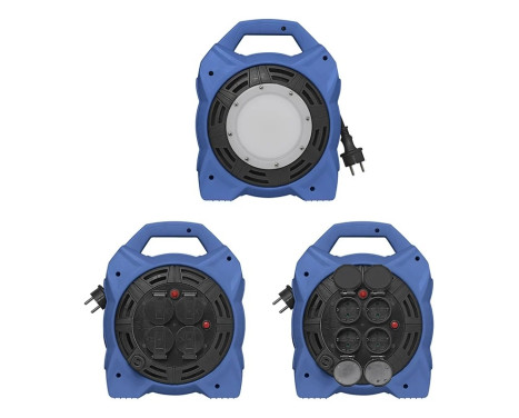 Schuko 4-way 15M cable reel with LED lighting, Image 3
