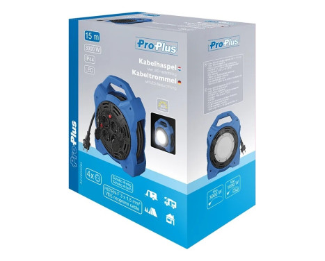 Schuko 4-way 15M cable reel with LED lighting, Image 7