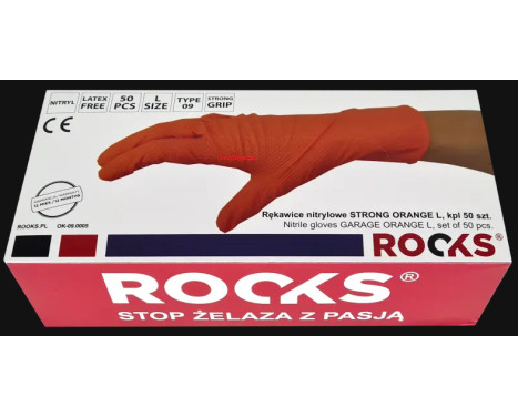 Rooks Disposable gloves orange, size L, set of 50 pieces