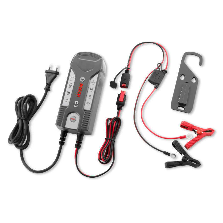 Bosch C3 - Intelligent and Automatic Battery Charger - 6V-12V / 3.8A - EU  Plug