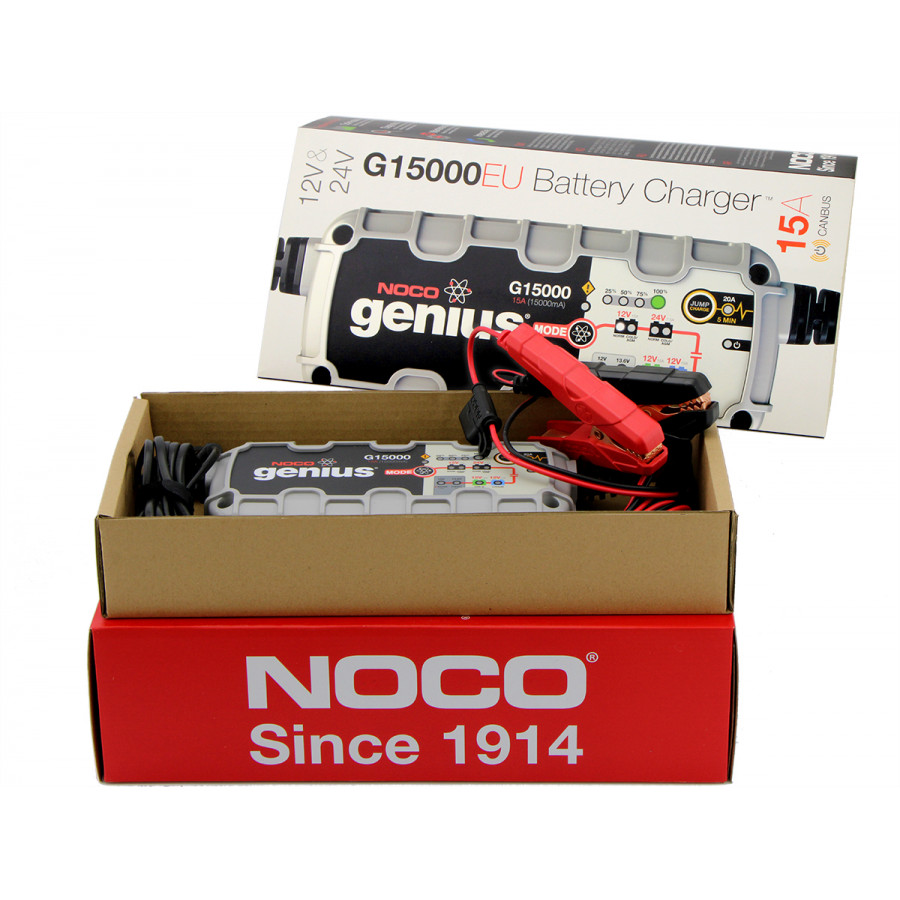 Noco Genius Battery Charger G15000 12V and 24V 15 Amp 50120Ah (EU plug