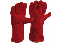 Welding Gloves Cow Split Leather Red/brown, lined