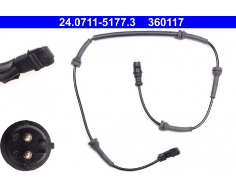 Sensor, wheel speed 24.0711-5177.3 ATE, Image 2