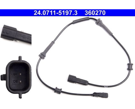 Sensor, wheel speed 24.0711-5197.3 ATE, Image 2