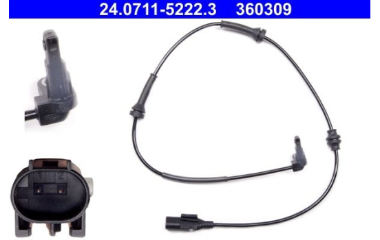 Sensor, wheel speed 24.0711-5222.3 ATE, Image 2
