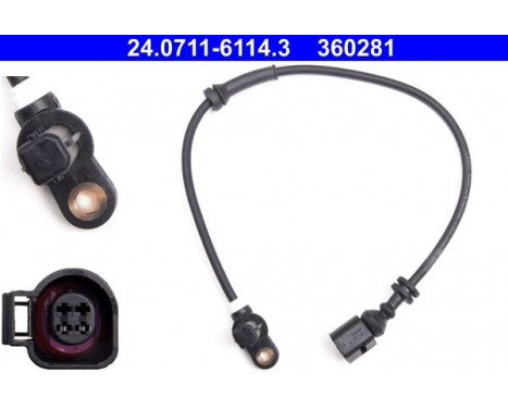 Sensor, wheel speed 24.0711-6114.3 ATE, Image 2