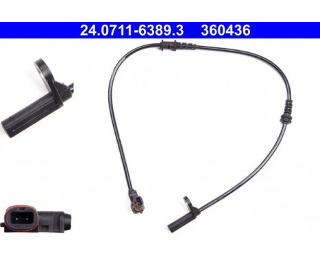 Sensor, wheel speed 24.0711-6389.3 ATE, Image 2
