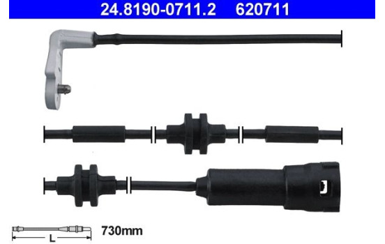 Warning contact, brake lining/pad wear 24.8190-0711.2 ATE