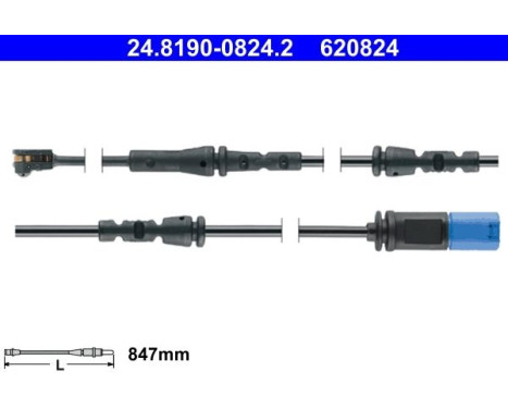 Warning contact, brake lining/pad wear 24.8190-0824.2 ATE