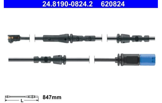 Warning contact, brake lining/pad wear 24.8190-0824.2 ATE