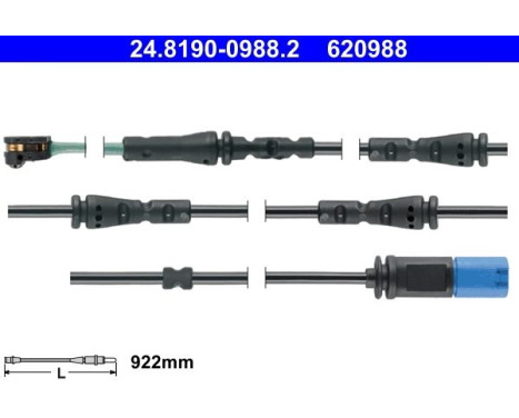 Warning contact, brake lining/pad wear 24.8190-0988.2 ATE