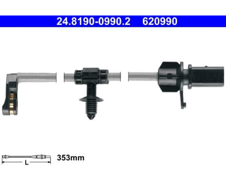 Warning contact, brake lining/pad wear 24.8190-0990.2 ATE