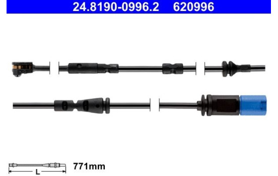 Warning contact, brake lining/pad wear 24.8190-0996.2 ATE