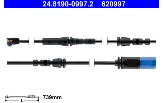 Warning contact, brake lining/pad wear 24.8190-0997.2 ATE