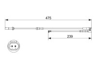 Warning contact, brake lining/pad wear AP1143 Bosch