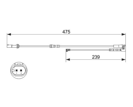 Warning contact, brake lining/pad wear AP1143 Bosch