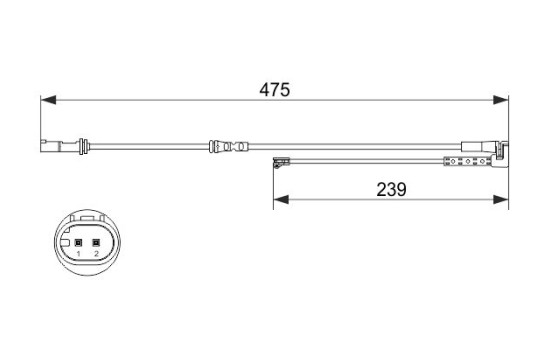 Warning contact, brake lining/pad wear AP1143 Bosch