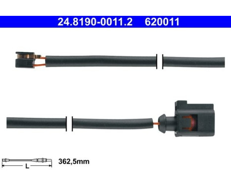Warning Contact, brake pad wear 24.8190-0011.2 ATE