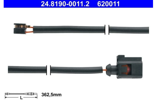 Warning Contact, brake pad wear 24.8190-0011.2 ATE