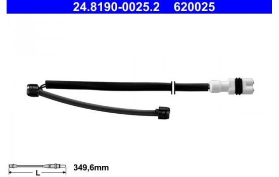 Warning Contact, brake pad wear 24.8190-0025.2 ATE