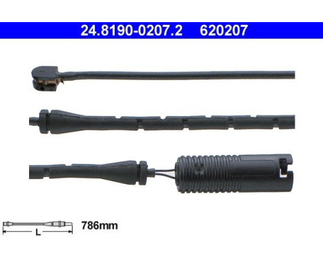 Warning Contact, brake pad wear 24.8190-0207.2 ATE