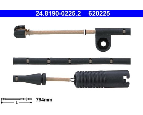 Warning Contact, brake pad wear 24.8190-0225.2 ATE