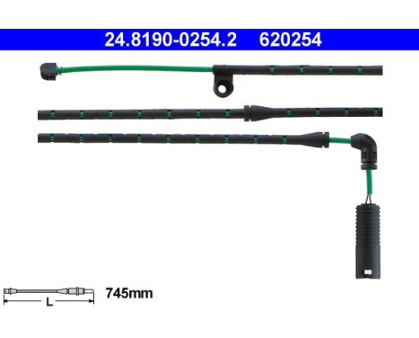 Warning Contact, brake pad wear 24.8190-0254.2 ATE