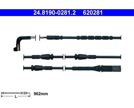 Warning Contact, brake pad wear 24.8190-0281.2 ATE
