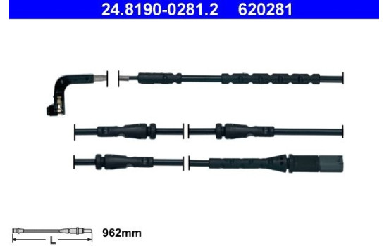 Warning Contact, brake pad wear 24.8190-0281.2 ATE