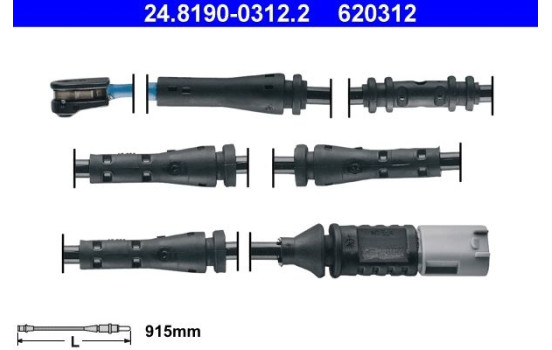 Warning Contact, brake pad wear 24.8190-0312.2 ATE