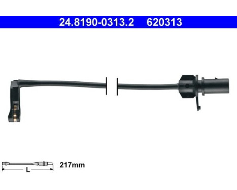 Warning Contact, brake pad wear 24.8190-0313.2 ATE