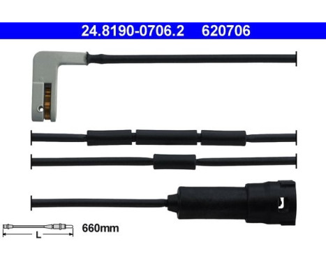 Warning Contact, brake pad wear 24.8190-0706.2 ATE