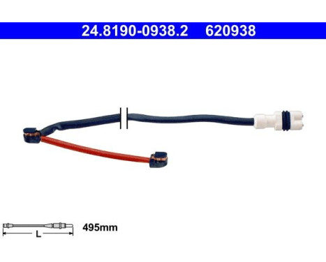 Warning Contact, brake pad wear 24.8190-0938.2 ATE