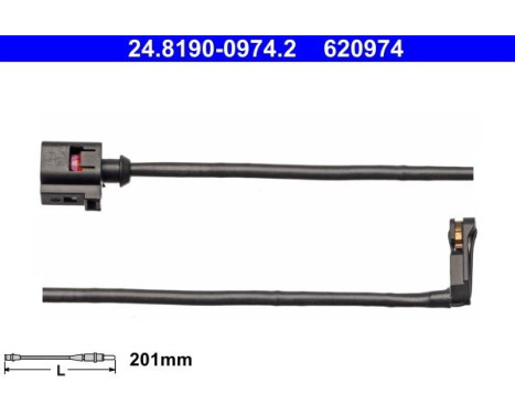 Warning Contact, brake pad wear 24.8190-0974.2 ATE