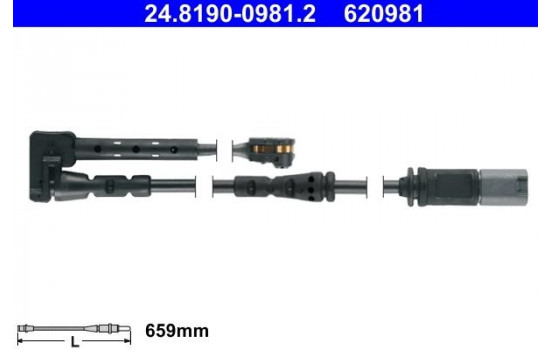 Warning Contact, brake pad wear 24.8190-0981.2 ATE